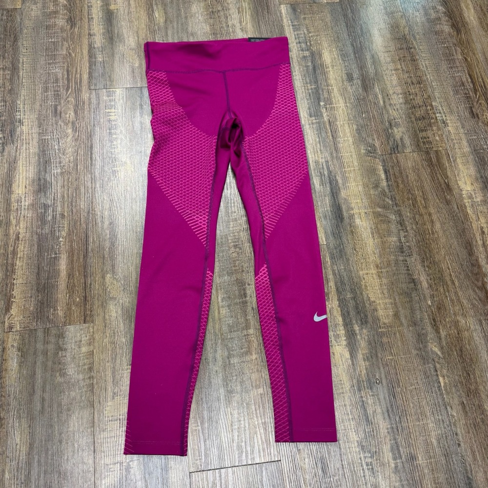 Nike Zonal Strength Running Tights Womens Magenta Purple Compression Leggings M